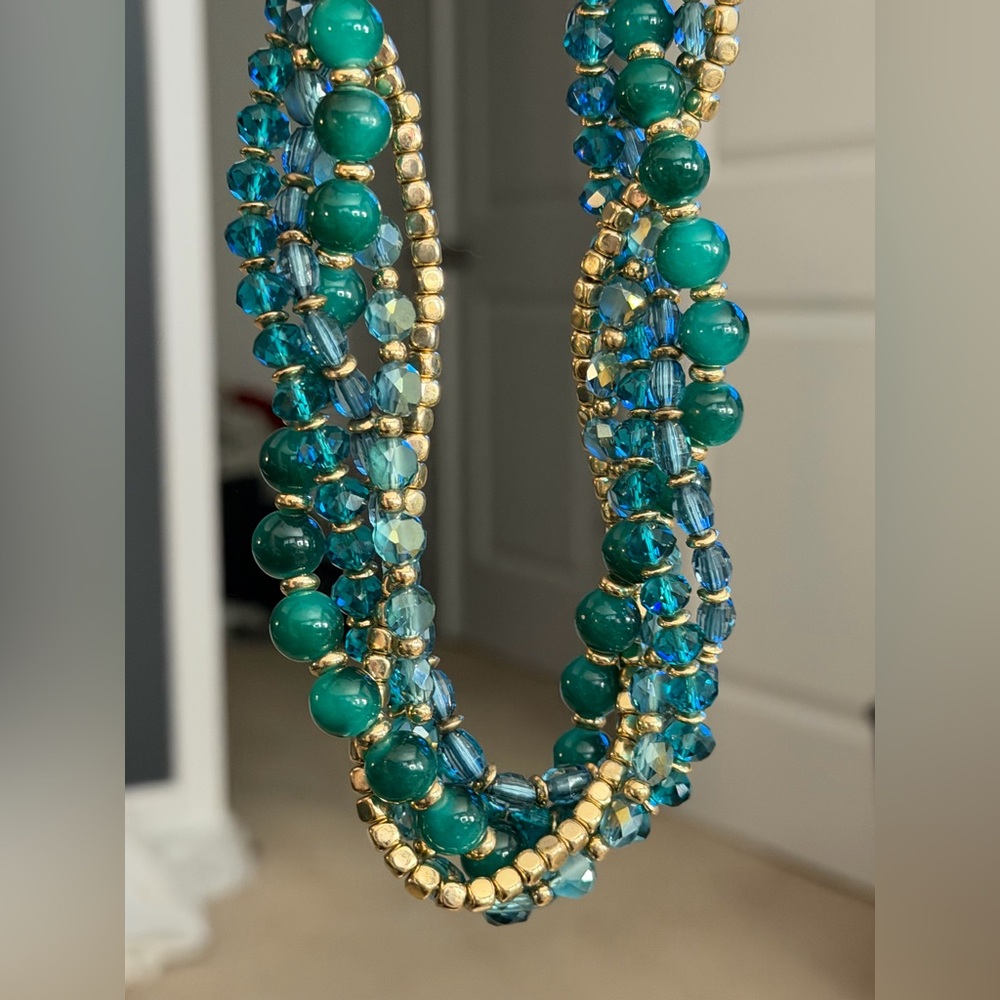 The Limited Teal and Aqua Beaded Necklace